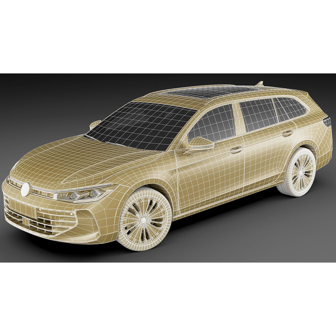 Volkswagen Passat Variant 2024 3D Model – Detailed Game-Ready Asset, FBX, OBJ - View 38