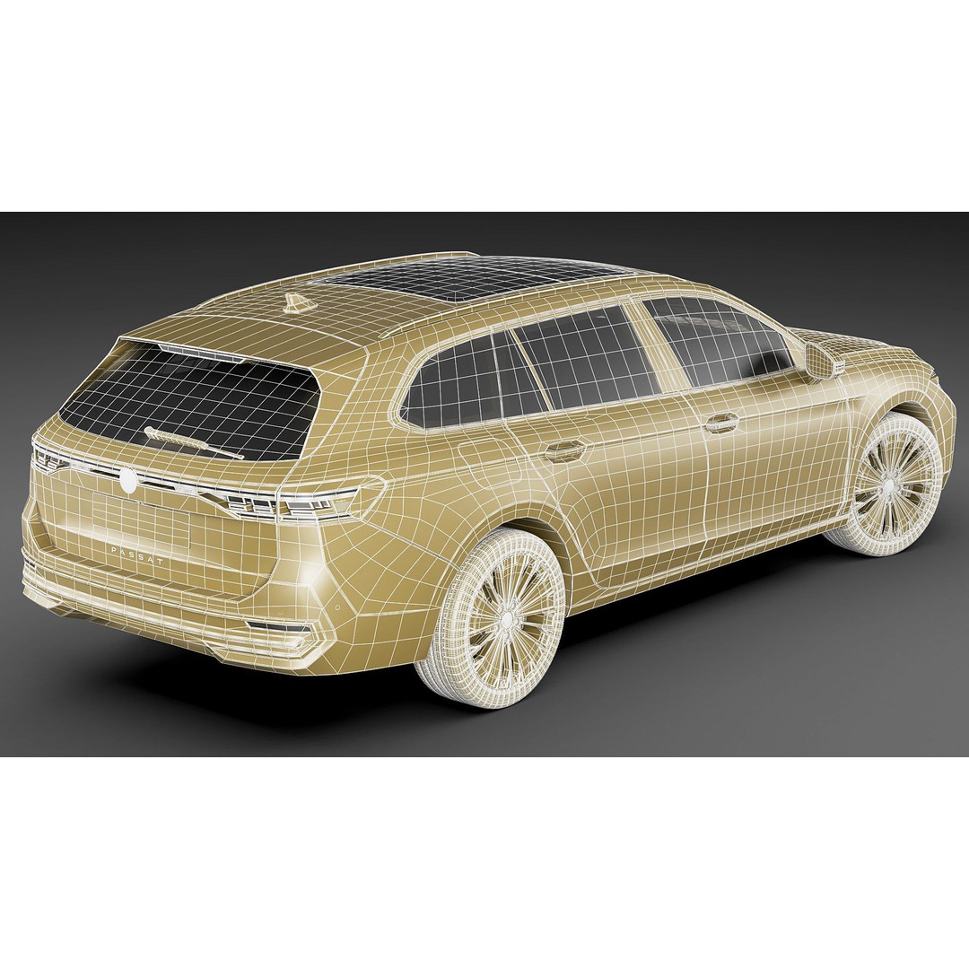 Volkswagen Passat Variant 2024 3D Model – Detailed Game-Ready Asset, FBX, OBJ - View 39