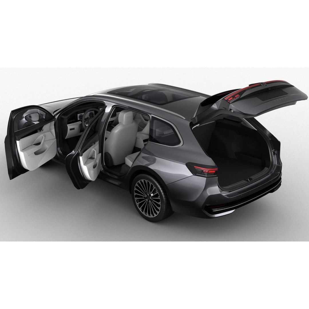 Volkswagen Passat Variant 2024 3D Model – Detailed Game-Ready Asset, FBX, OBJ - View 4