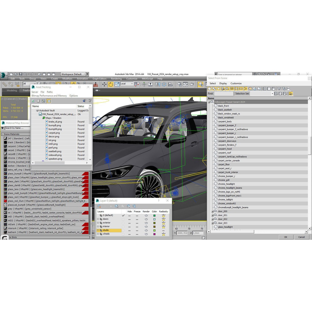 Volkswagen Passat Variant 2024 3D Model – Detailed Game-Ready Asset, FBX, OBJ - View 42