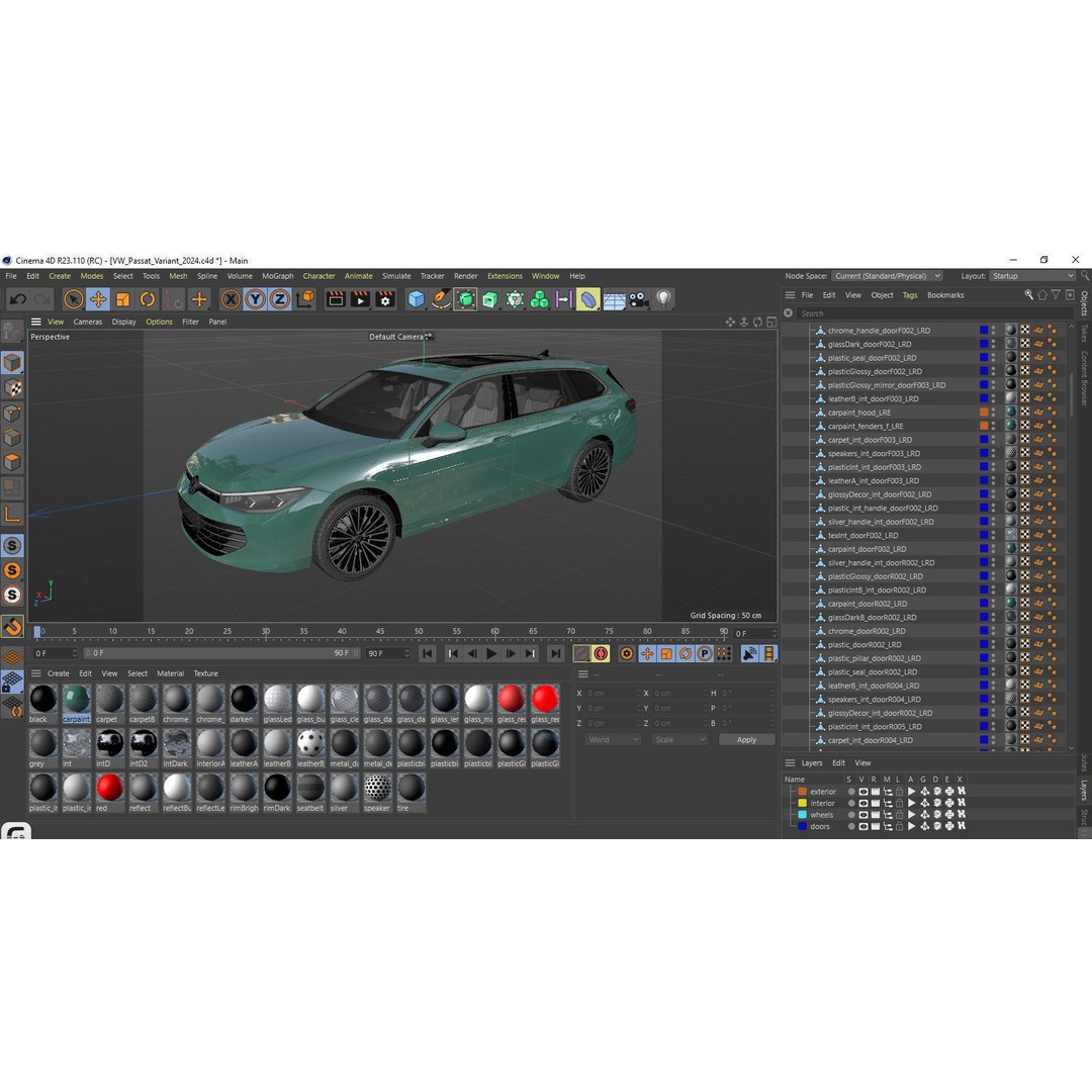 Volkswagen Passat Variant 2024 3D Model – Detailed Game-Ready Asset, FBX, OBJ - View 43
