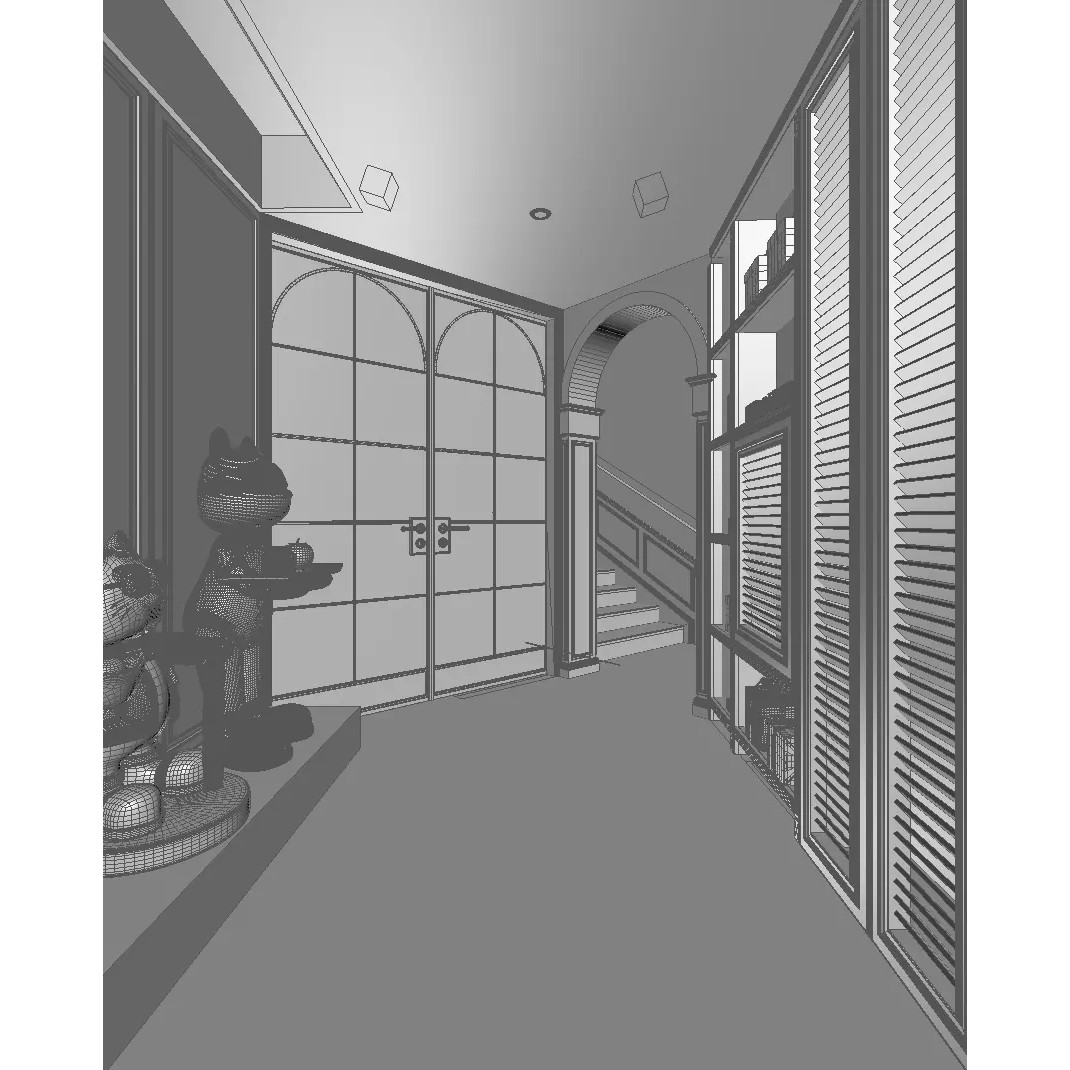 American Retro Lounge Bar 3D Model – Stylish Interior Asset, FBX