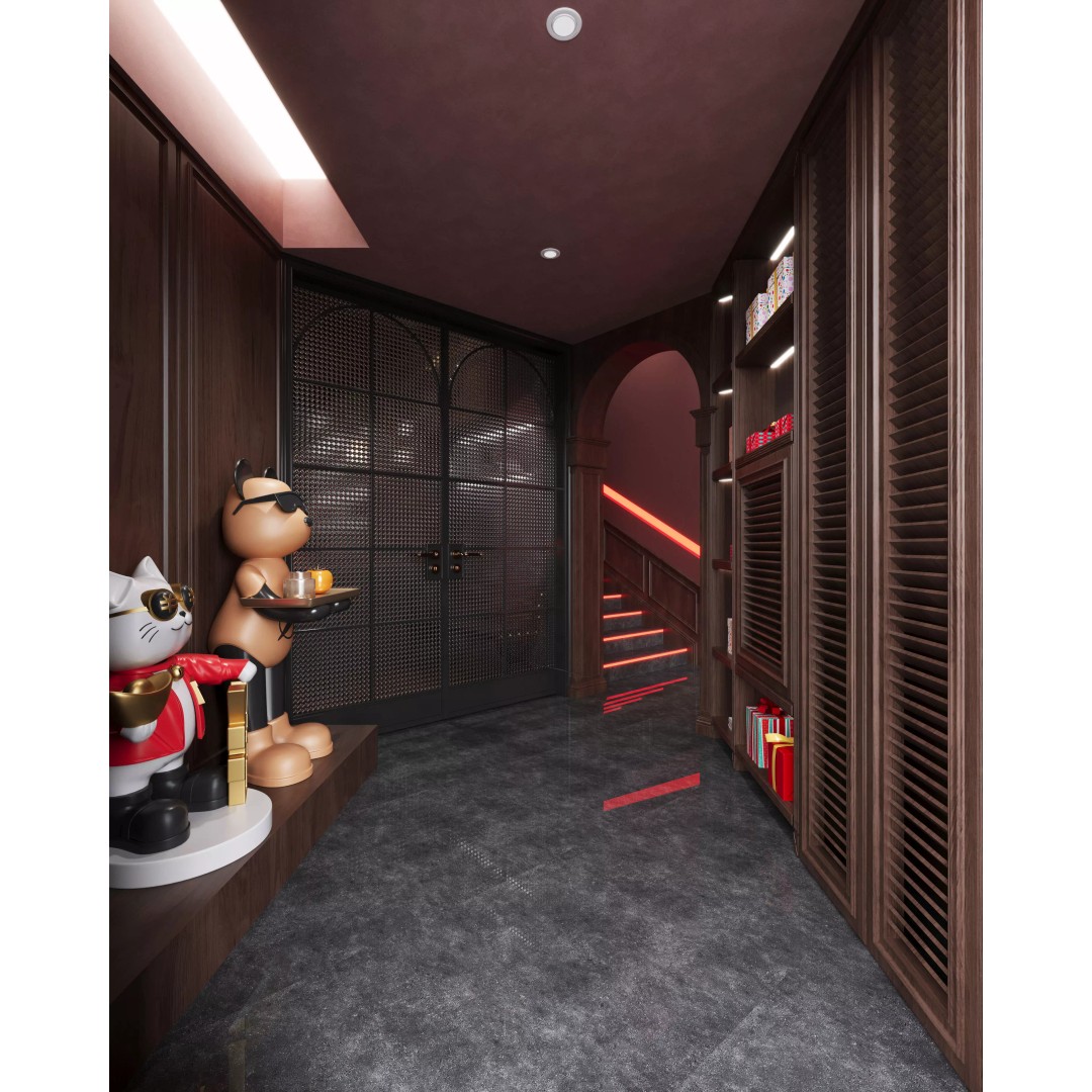 American Retro Lounge Bar 3D Model – Stylish Interior Asset, FBX - View 3