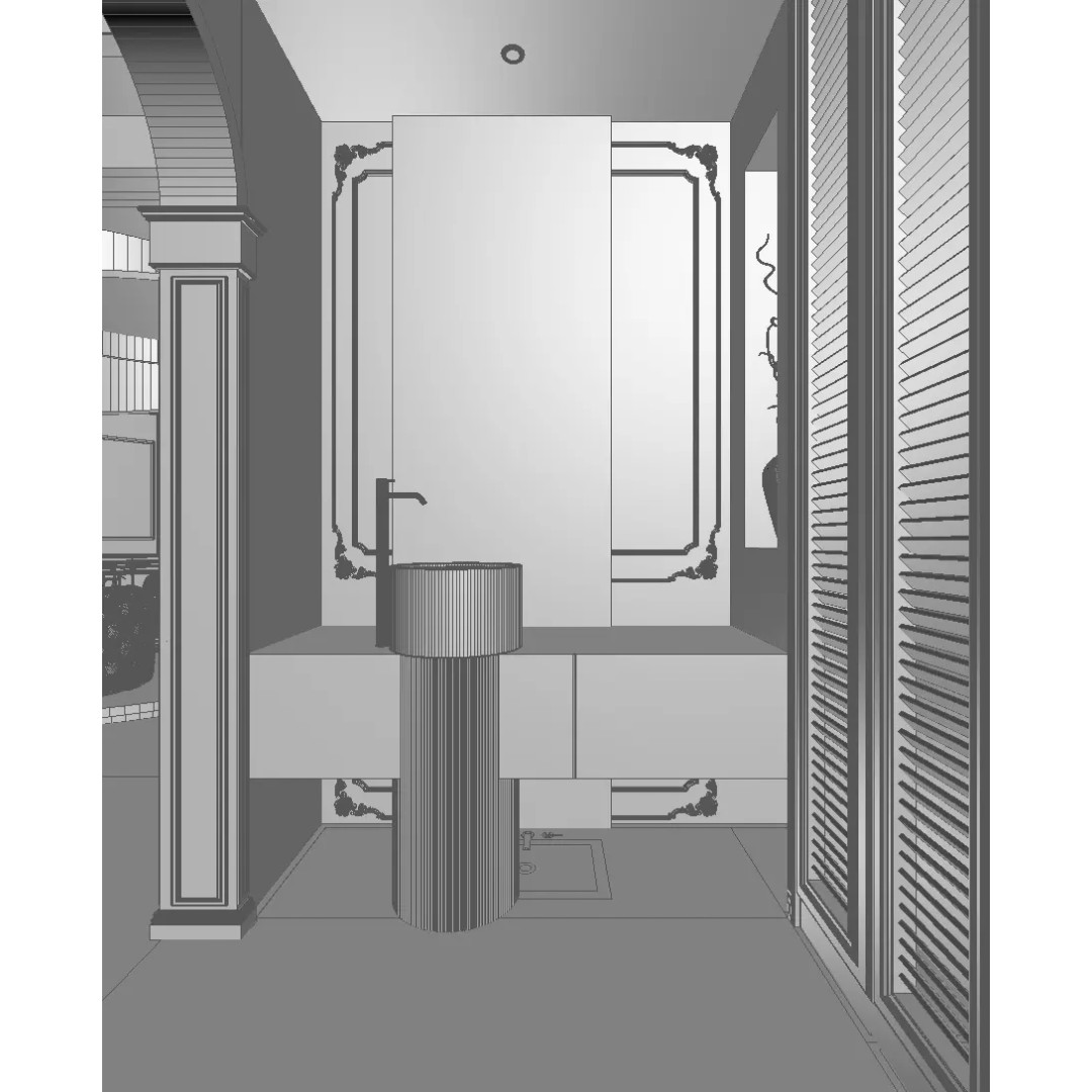 American Retro Lounge Bar 3D Model – Stylish Interior Asset, FBX - View 8