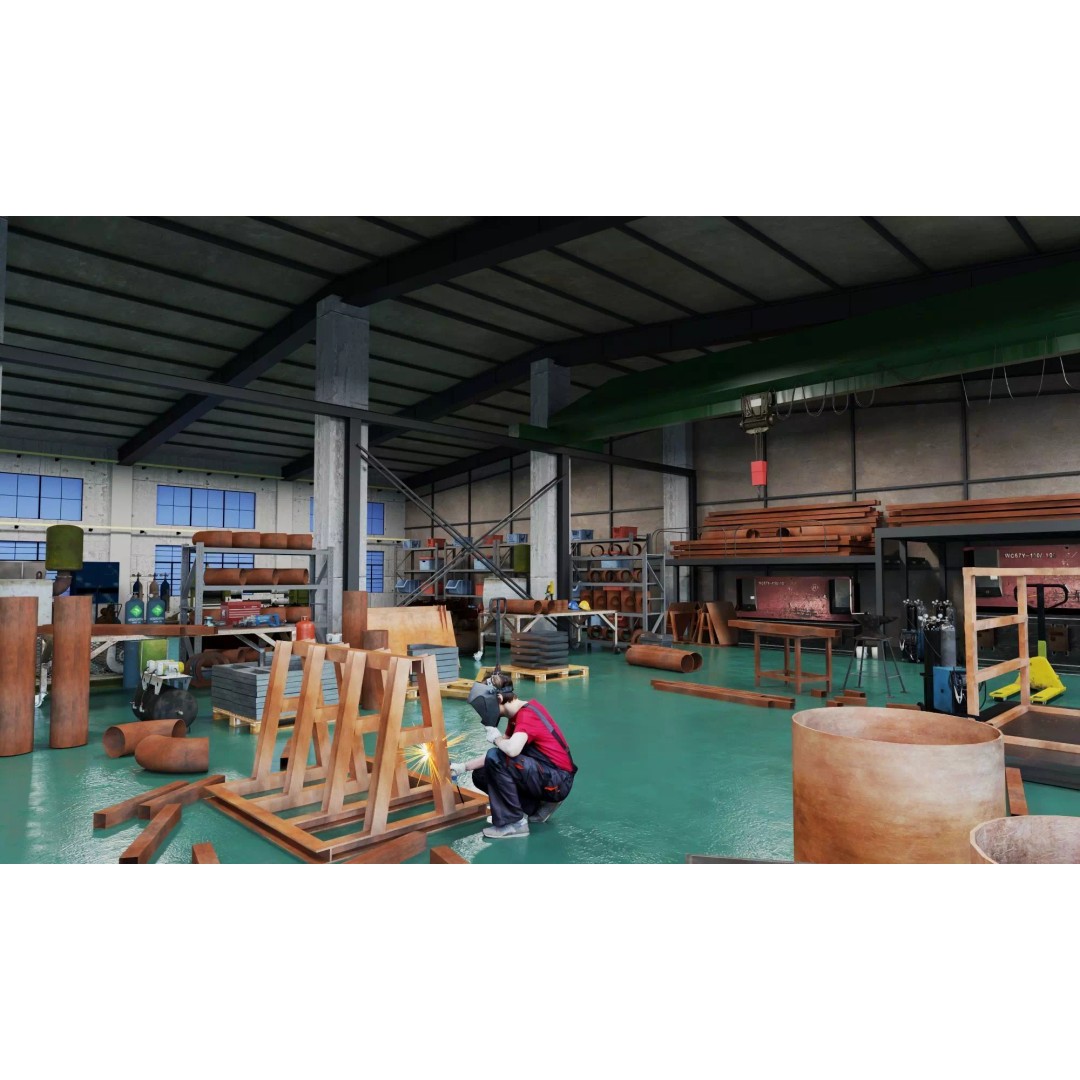 Industrial Workshop 3D Model – Game Ready Low-Poly Interior, FBX - View 10