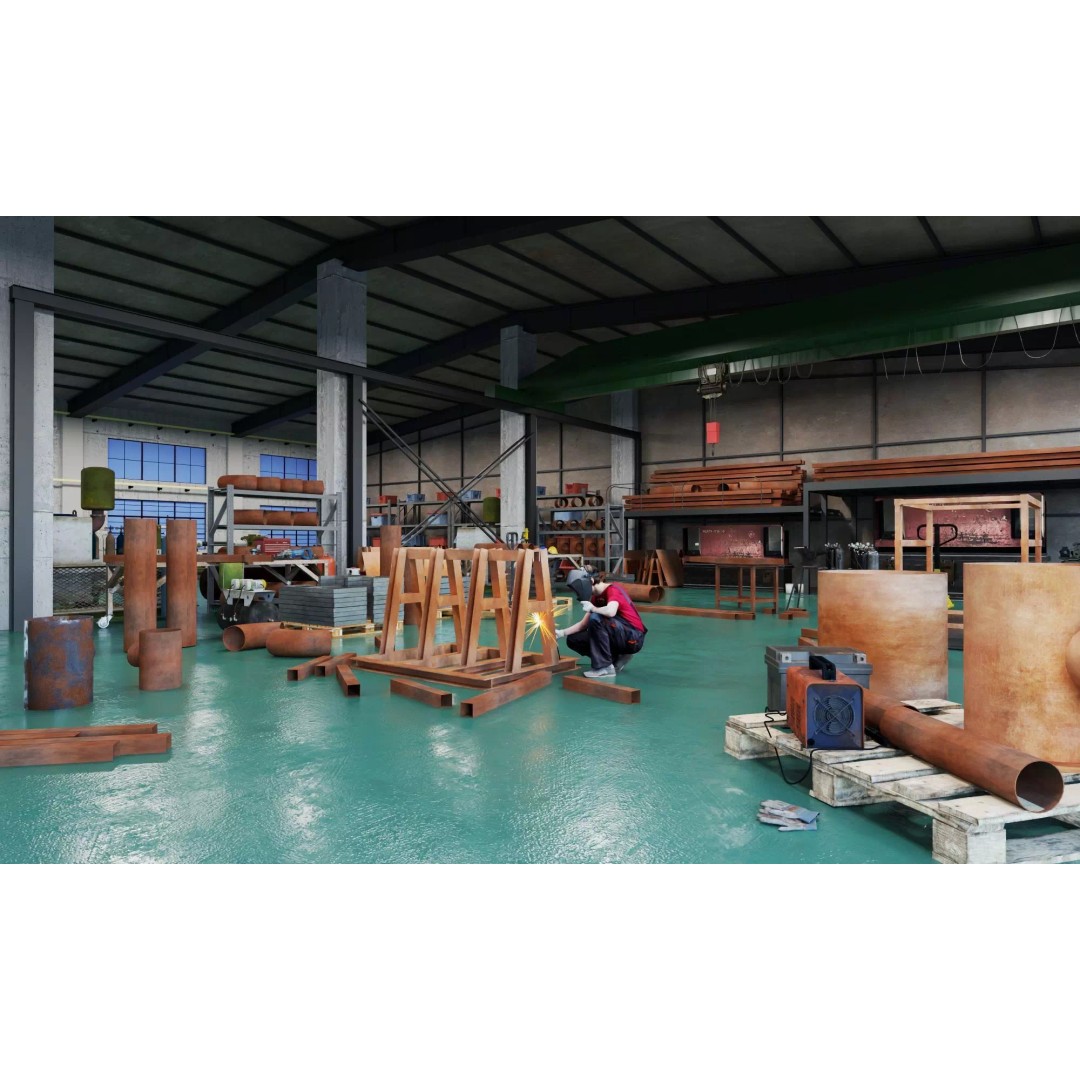 Industrial Workshop 3D Model – Game Ready Low-Poly Interior, FBX - View 14