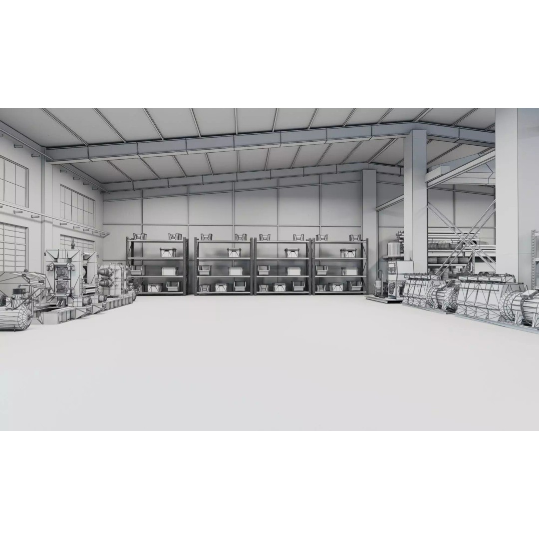 Industrial Workshop 3D Model – Game Ready Low-Poly Interior, FBX - View 18