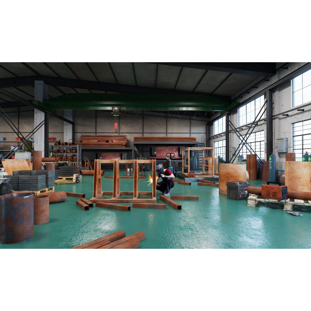 Industrial Workshop 3D Model – Game Ready Low-Poly Interior, FBX - View 2
