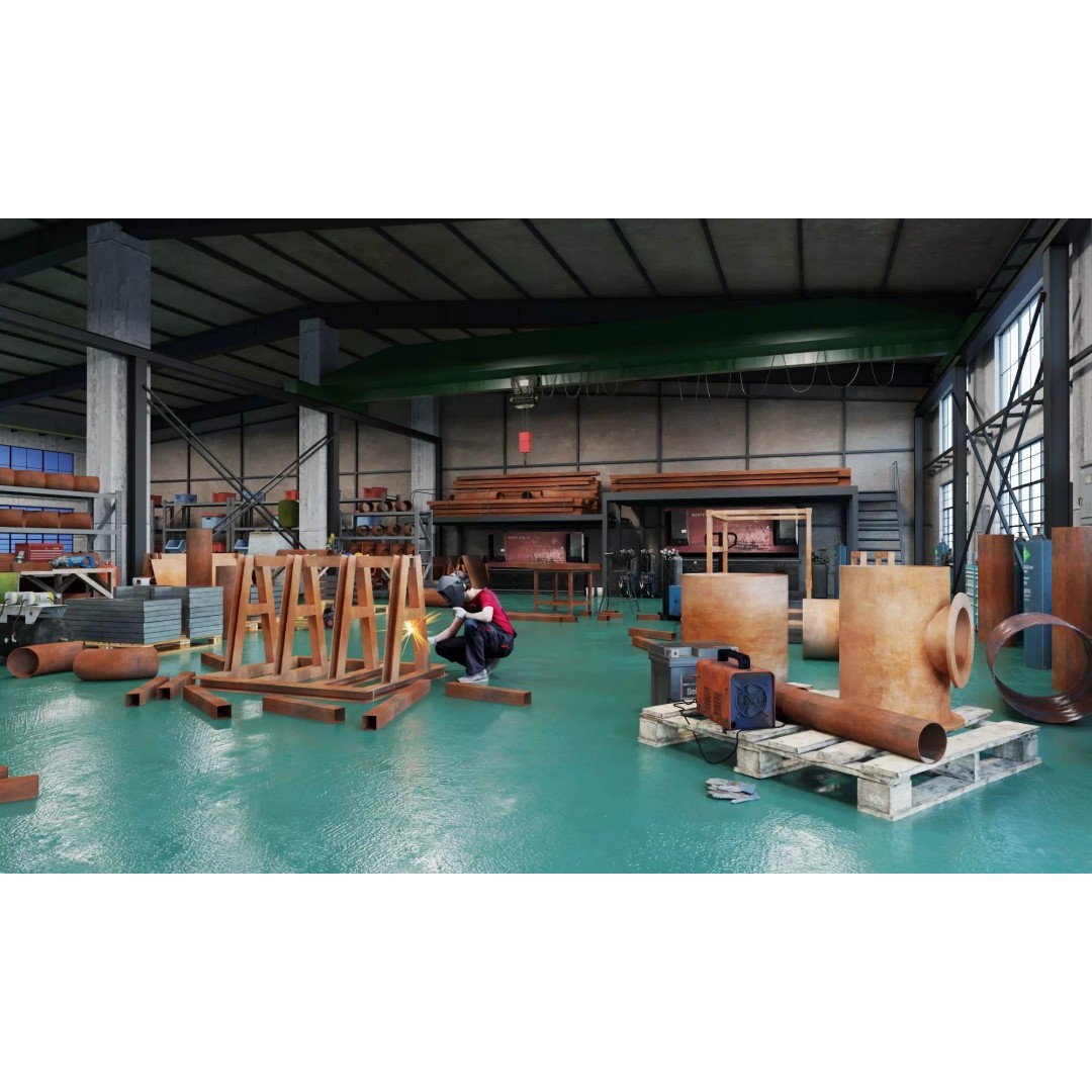Industrial Workshop 3D Model – Game Ready Low-Poly Interior, FBX - View 4