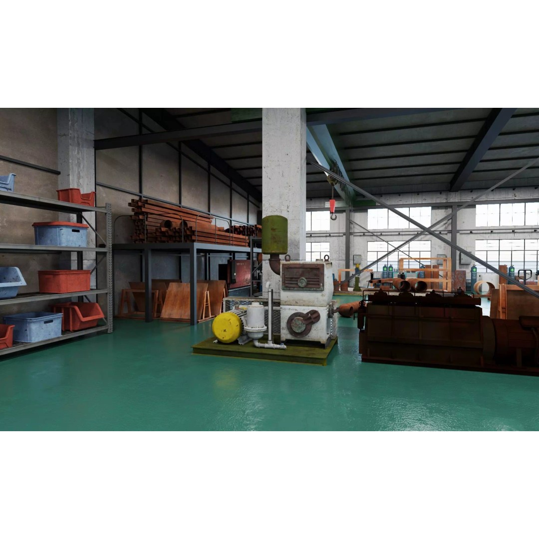 Industrial Workshop 3D Model – Game Ready Low-Poly Interior, FBX - View 7