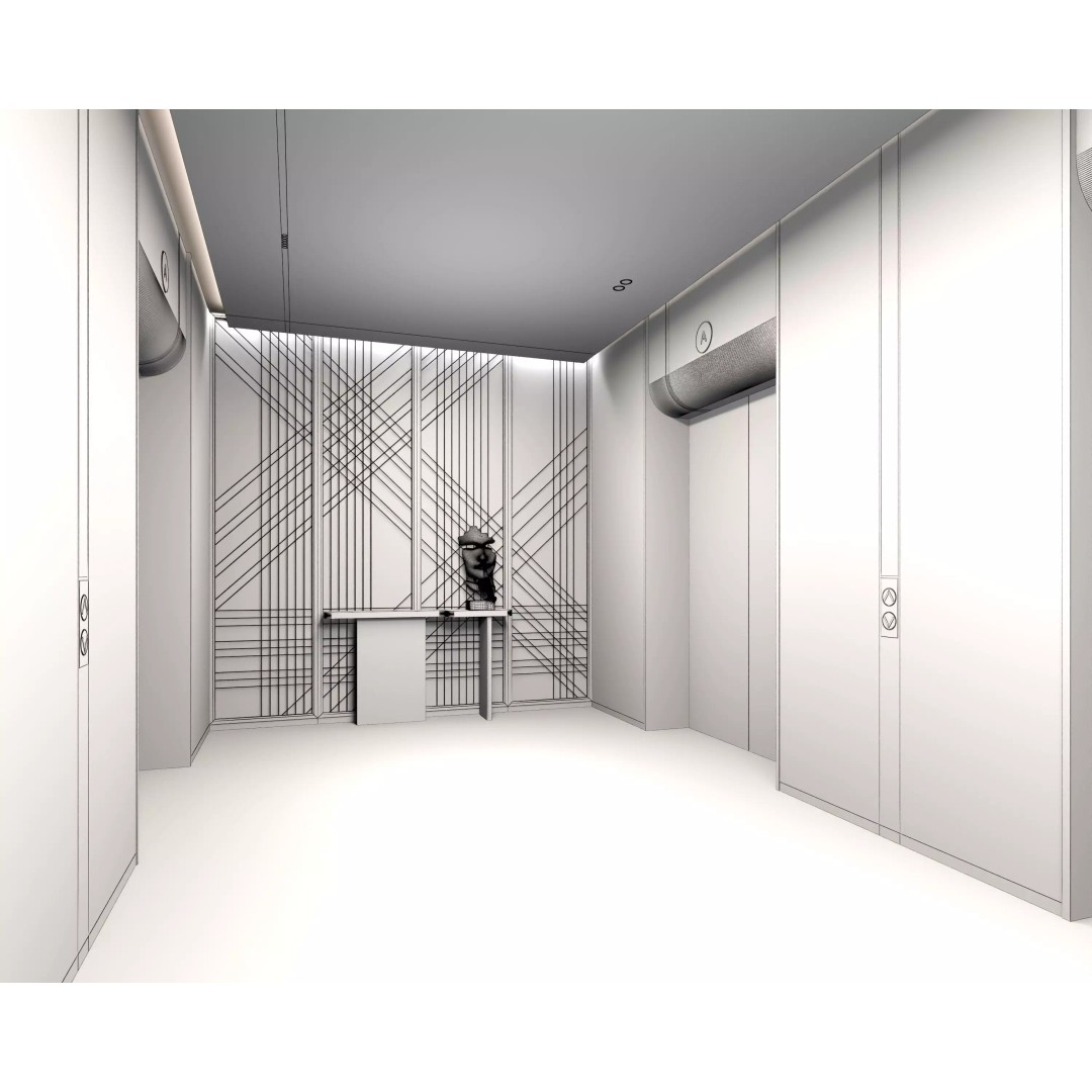 Elevator Room 3D Model – Low Poly Interior Asset, FBX, OBJ