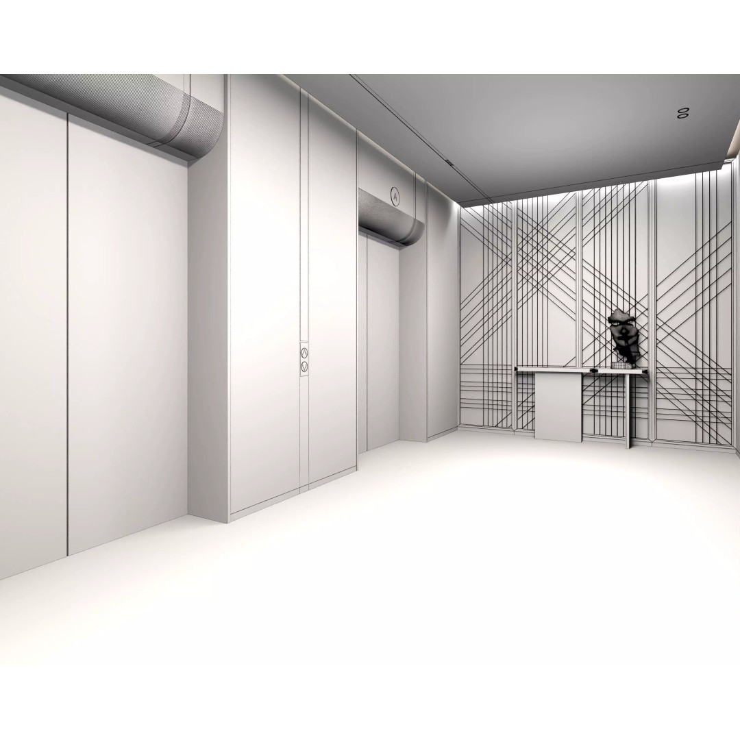 Elevator Room 3D Model – Low Poly Interior Asset, FBX, OBJ - View 13