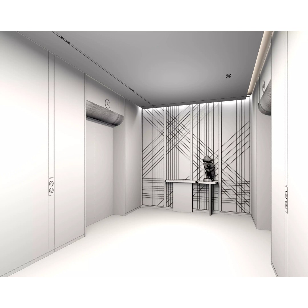 Elevator Room 3D Model – Low Poly Interior Asset, FBX, OBJ - View 16