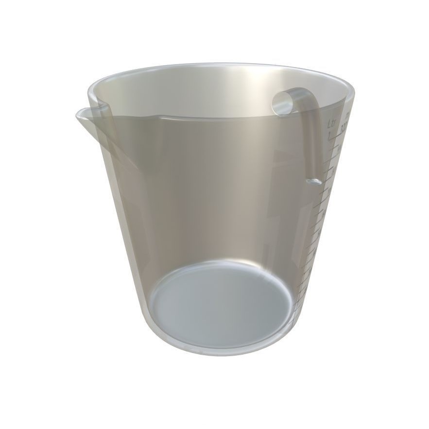 Glass Measuring Cup 3D Model – Low Poly Kitchen Asset, FBX - View 4
