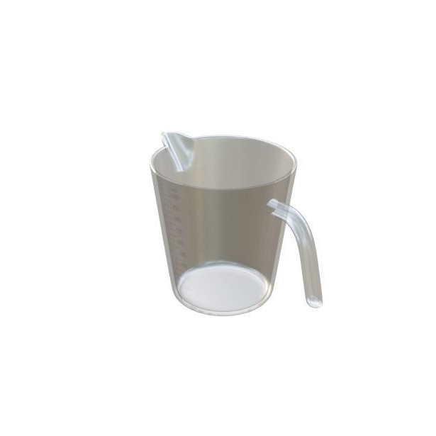 Glass Measuring Cup 3D Model – Low Poly Kitchen Asset, FBX - View 5