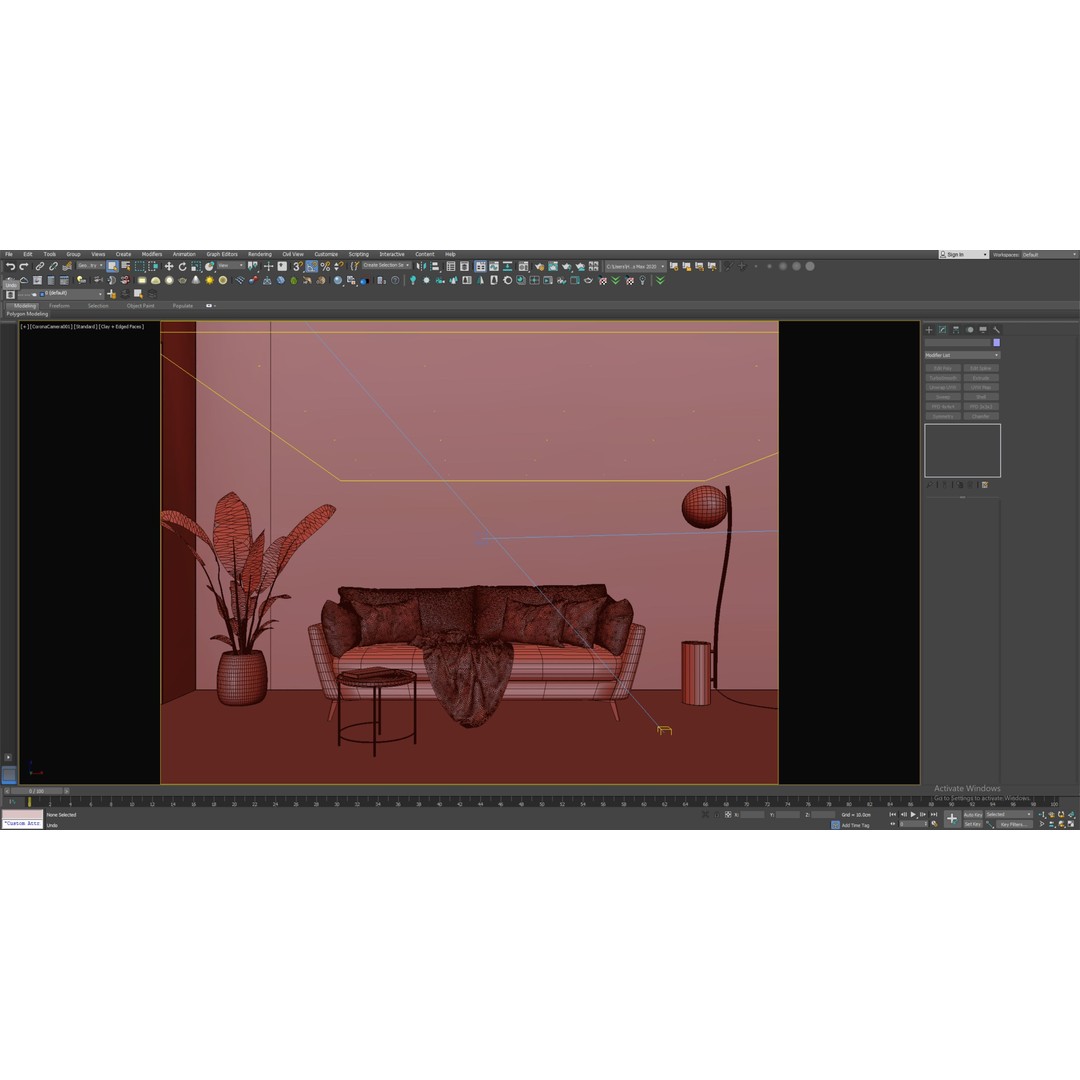 Living Room 3D Model – Fully Textured Interior Scene, FBX, OBJ - View 6