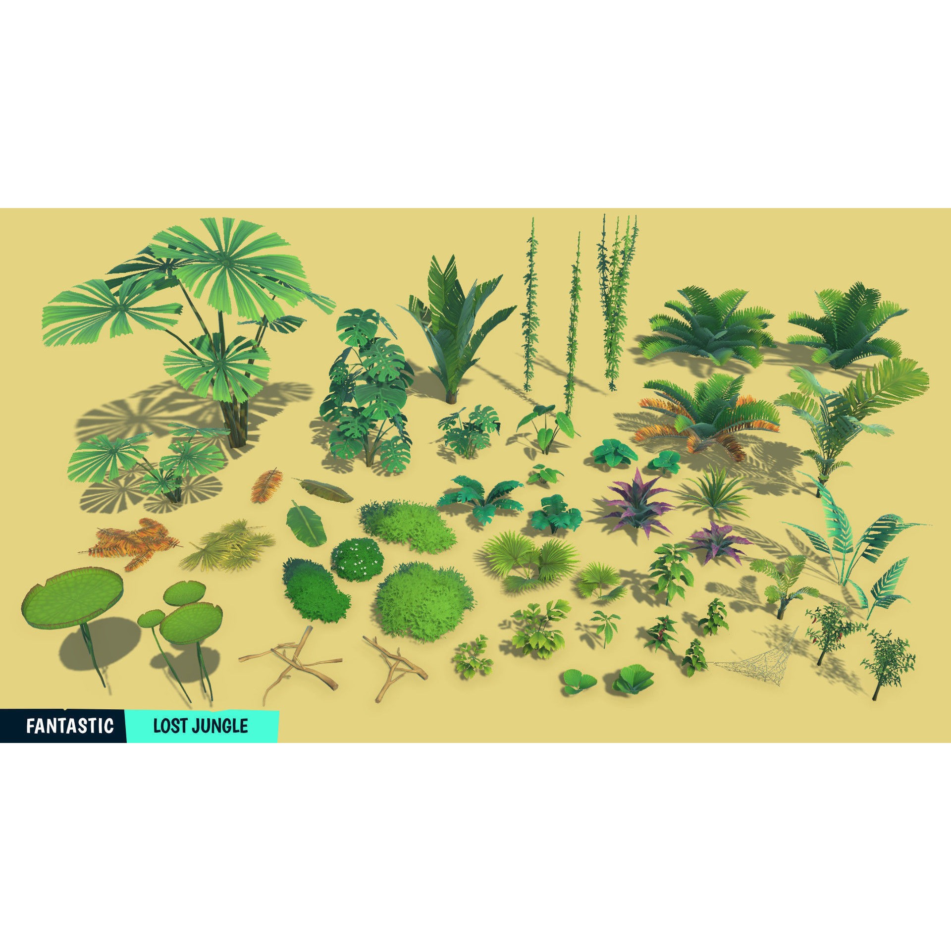 Lost Jungle - Low-Poly Game-Ready 3D Model - View 17