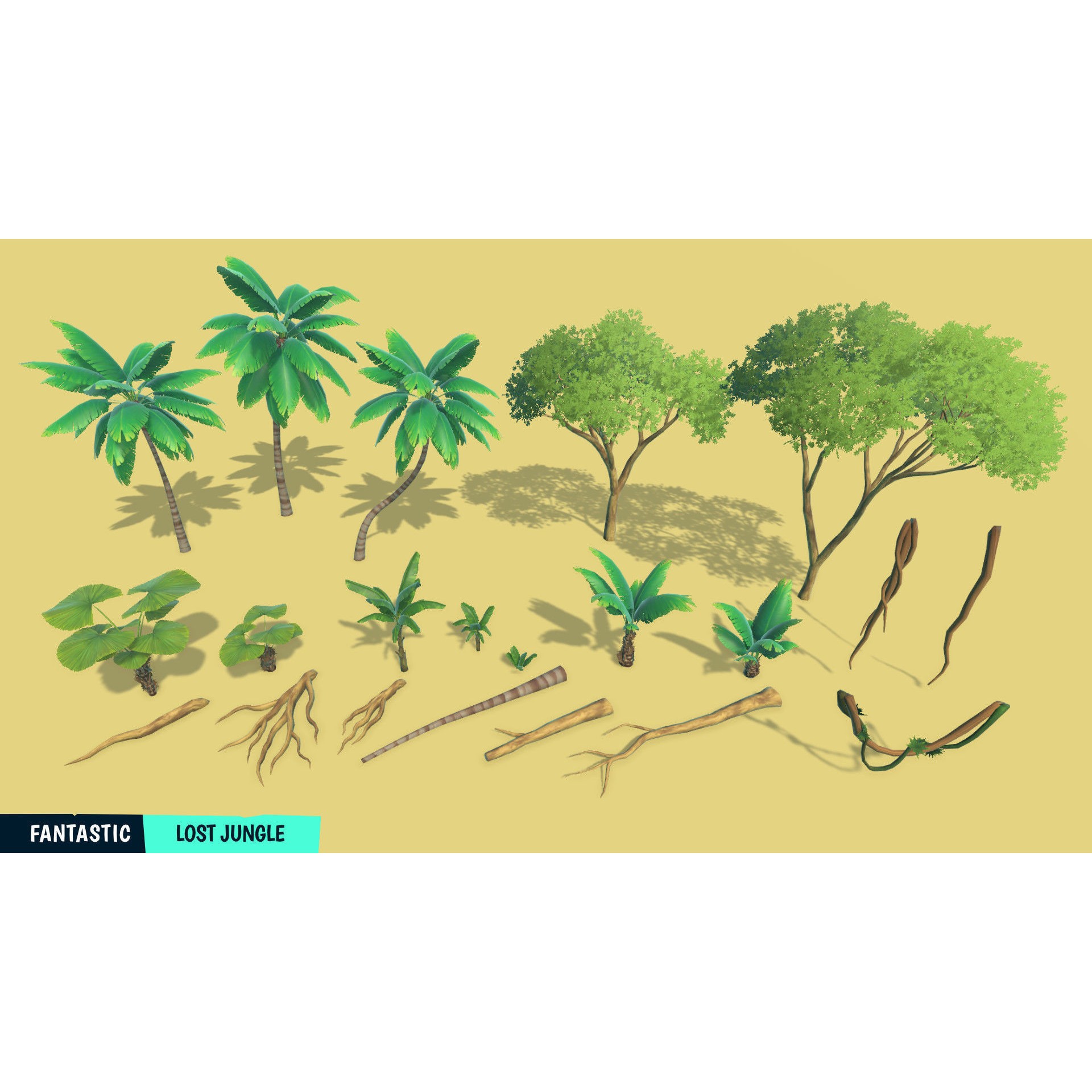Lost Jungle - Low-Poly Game-Ready 3D Model - View 18