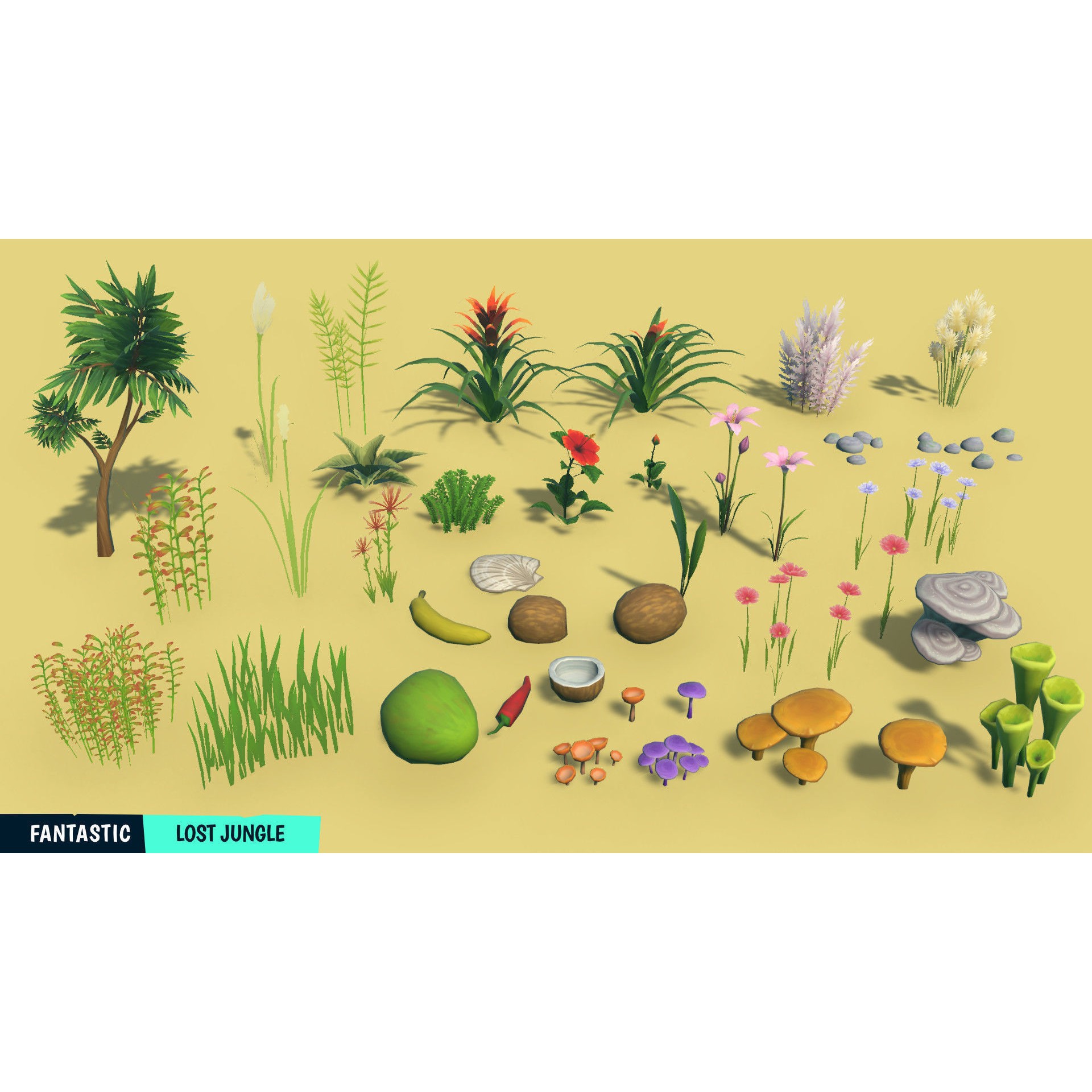 Lost Jungle - Low-Poly Game-Ready 3D Model - View 19