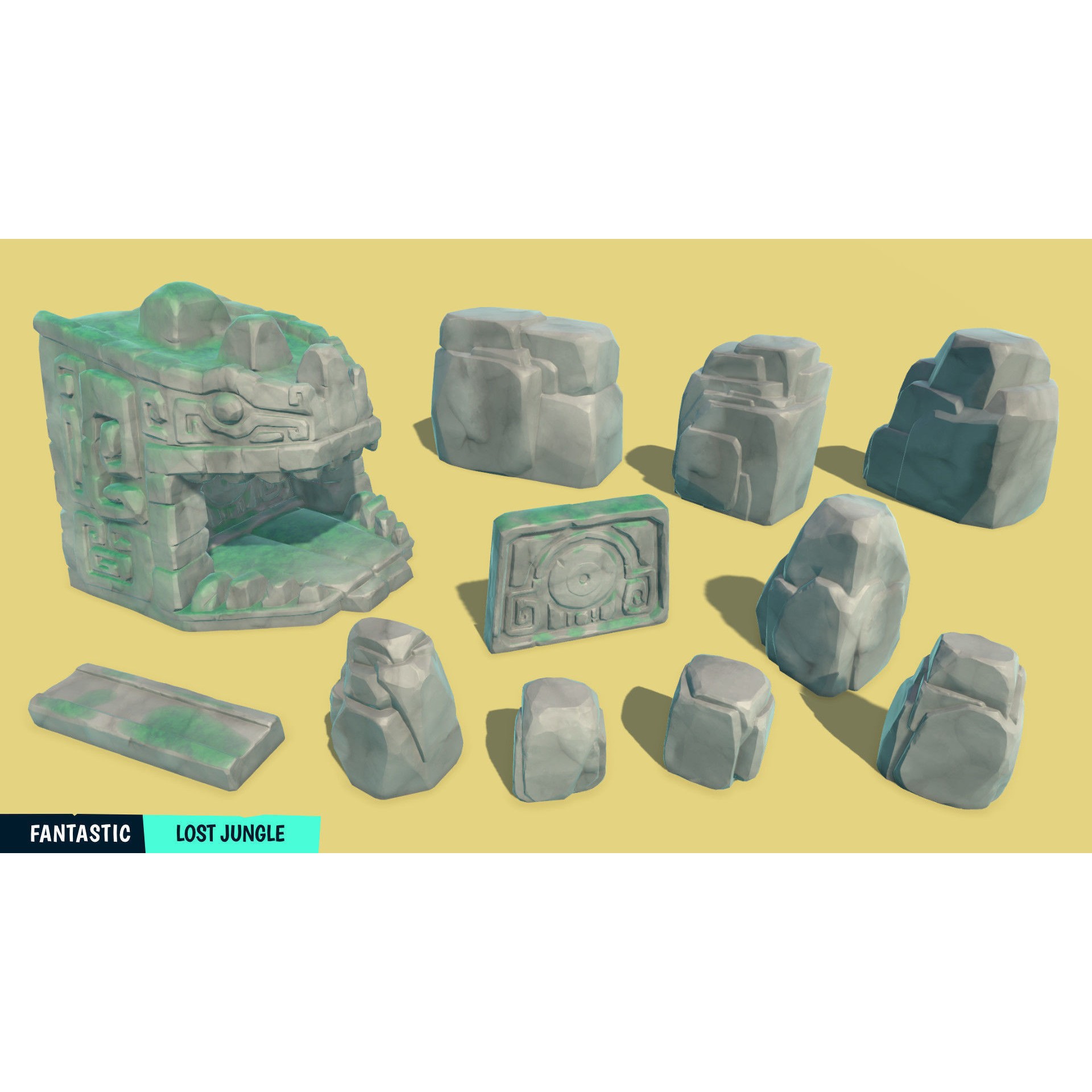 Lost Jungle - Low-Poly Game-Ready 3D Model - View 20