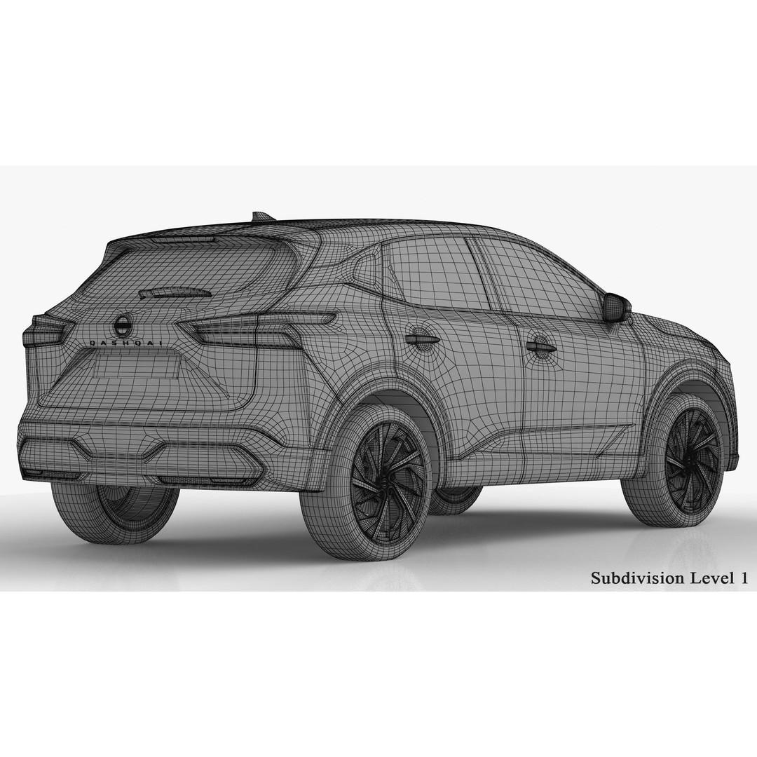 Nissan Qashqai 2022 3D Model – High Poly SUV Asset, FBX, OBJ - View 23