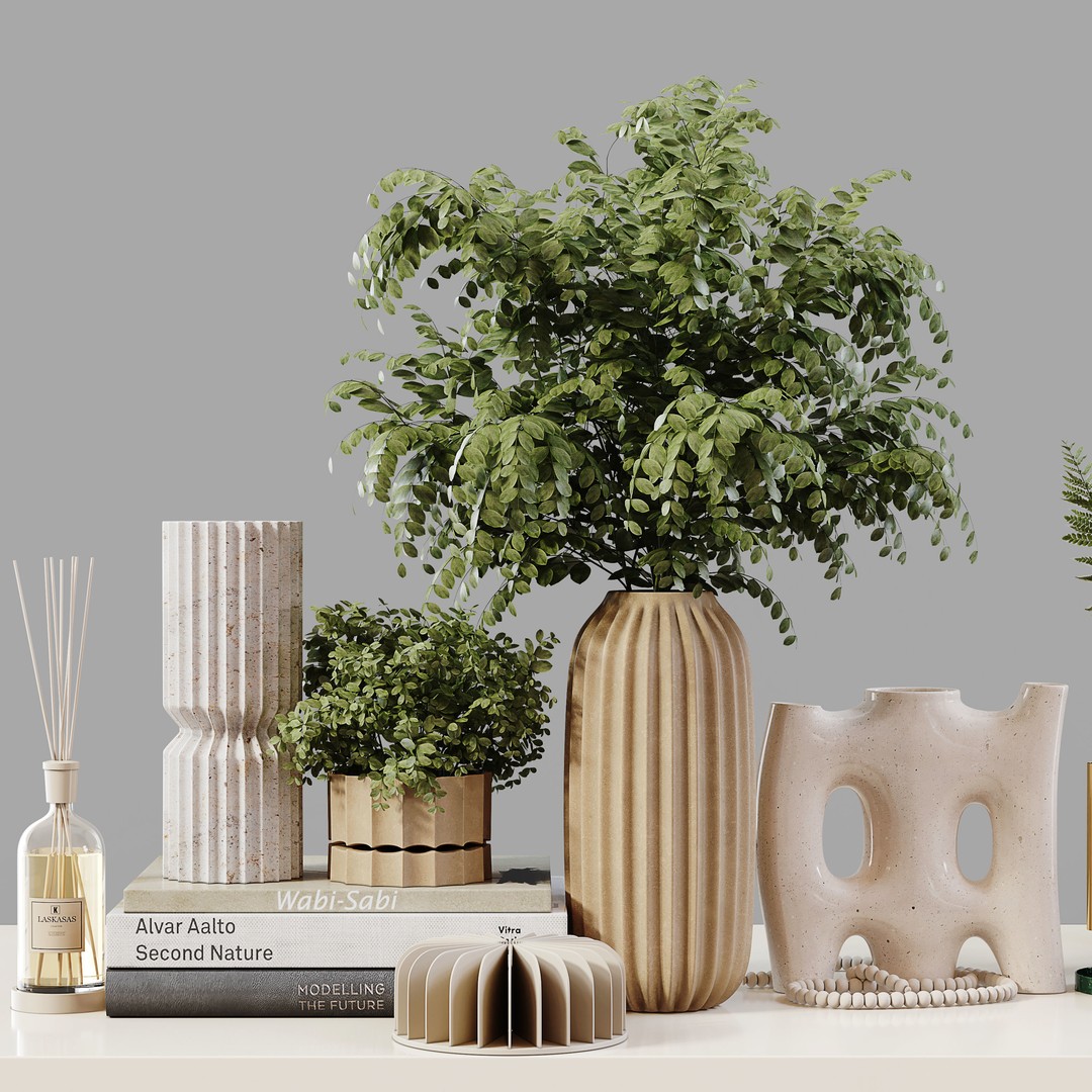Pampas Grass 3D Model – Low Poly Decorative Set, FBX & OBJ - View 9