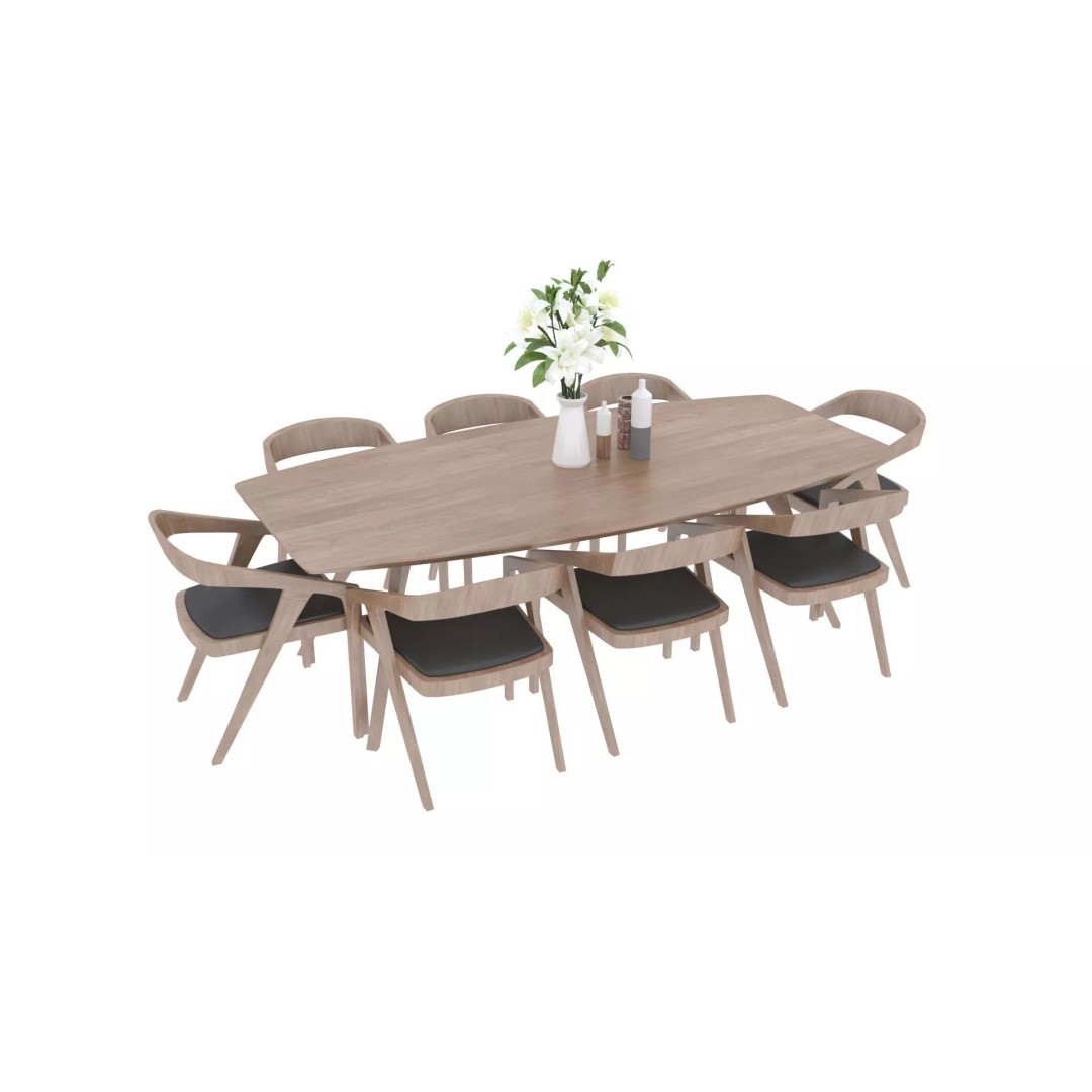 Dining Table and Chairs 3D Model – Fully Textured Interior Asset, FBX - View 10