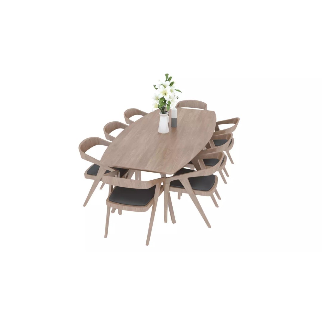 Dining Table and Chairs 3D Model – Fully Textured Interior Asset, FBX - View 12