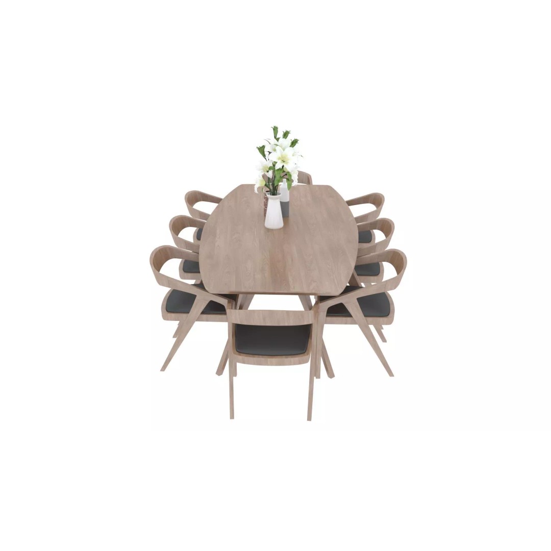 Dining Table and Chairs 3D Model – Fully Textured Interior Asset, FBX - View 13