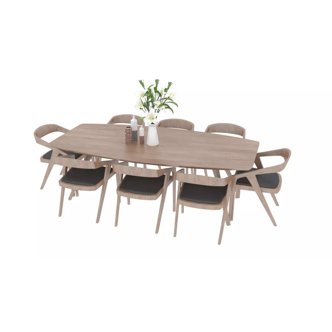 Dining Table and Chairs 3D Model – Fully Textured Interior Asset, FBX - View 16