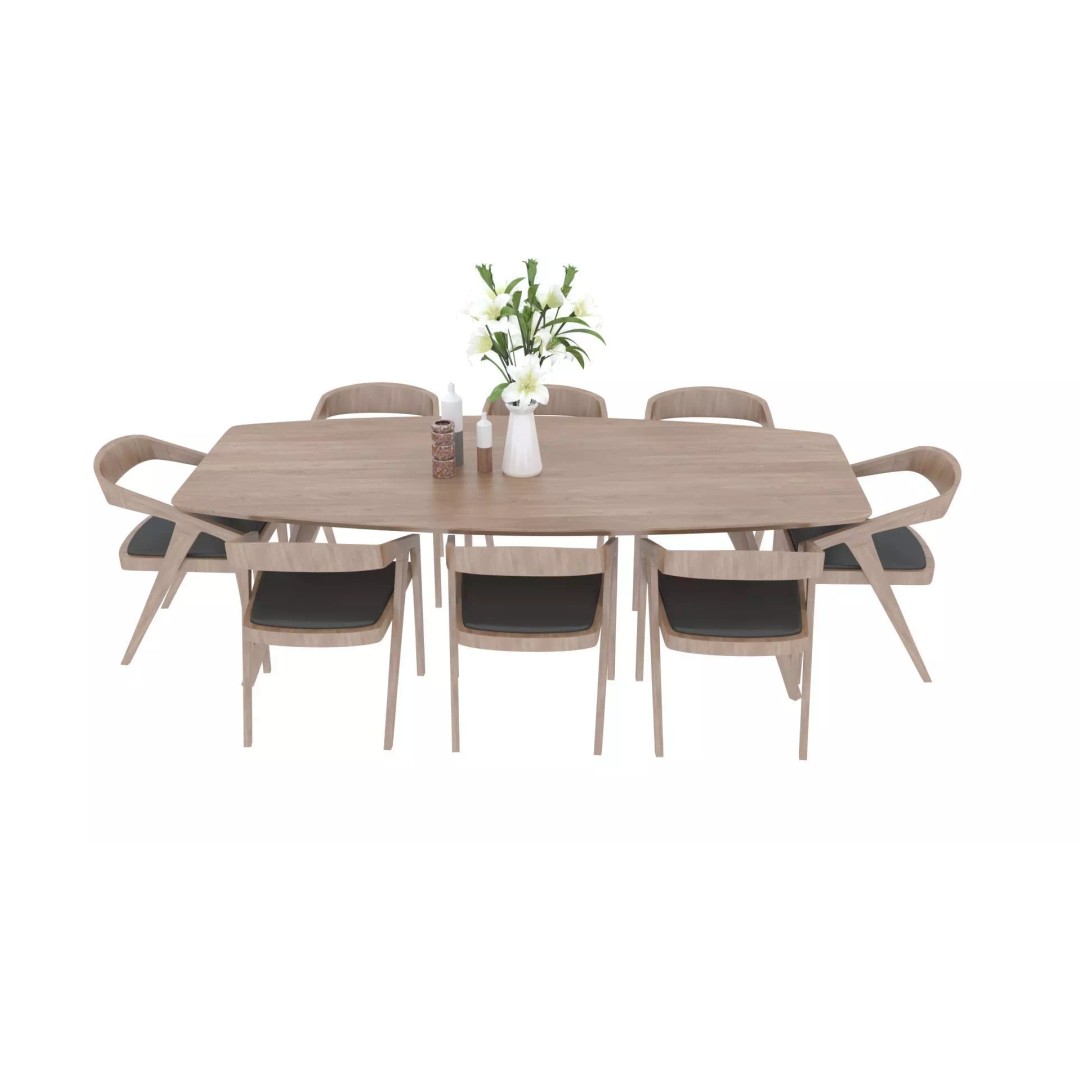 Dining Table and Chairs 3D Model – Fully Textured Interior Asset, FBX - View 17