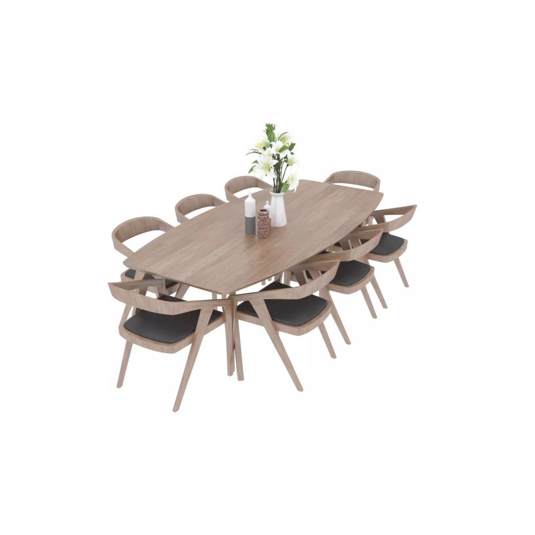 Dining Table and Chairs 3D Model – Fully Textured Interior Asset, FBX - View 3