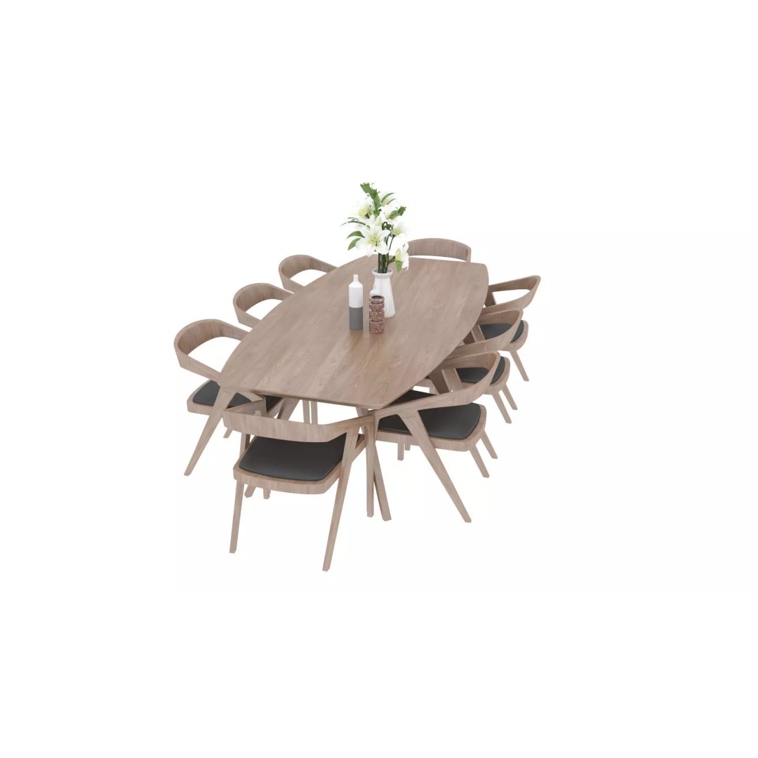 Dining Table and Chairs 3D Model – Fully Textured Interior Asset, FBX - View 4