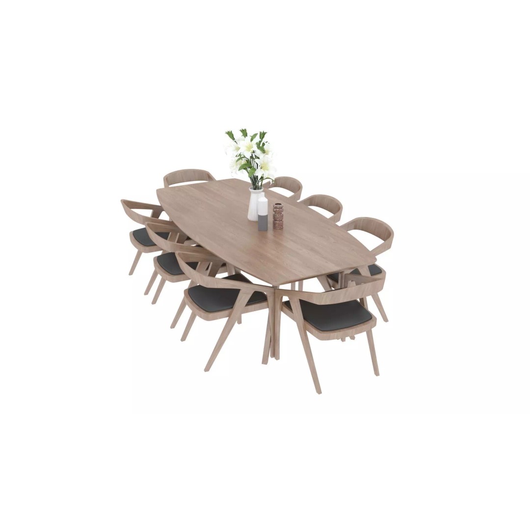 Dining Table and Chairs 3D Model – Fully Textured Interior Asset, FBX - View 6