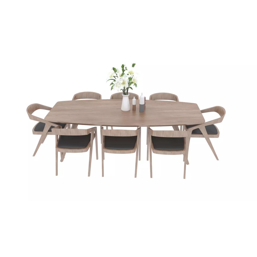 Dining Table and Chairs 3D Model – Fully Textured Interior Asset, FBX - View 9
