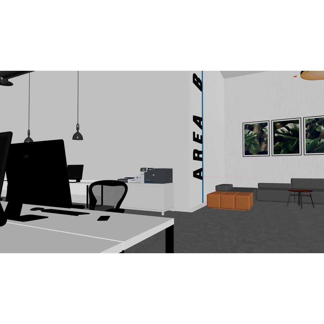 Open Office 3D Model – Detailed Interior Scene for Archviz, FBX - View 11