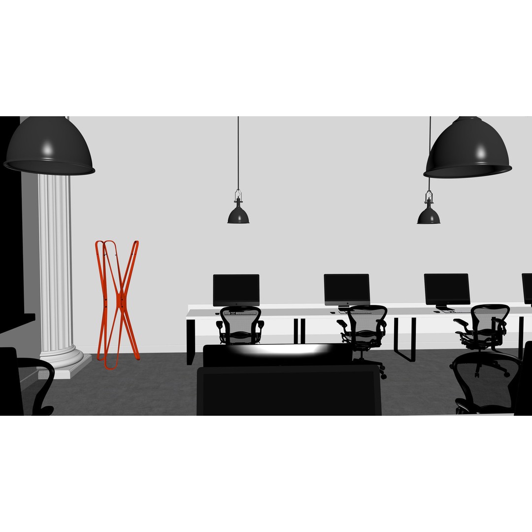 Open Office 3D Model – Detailed Interior Scene for Archviz, FBX - View 15