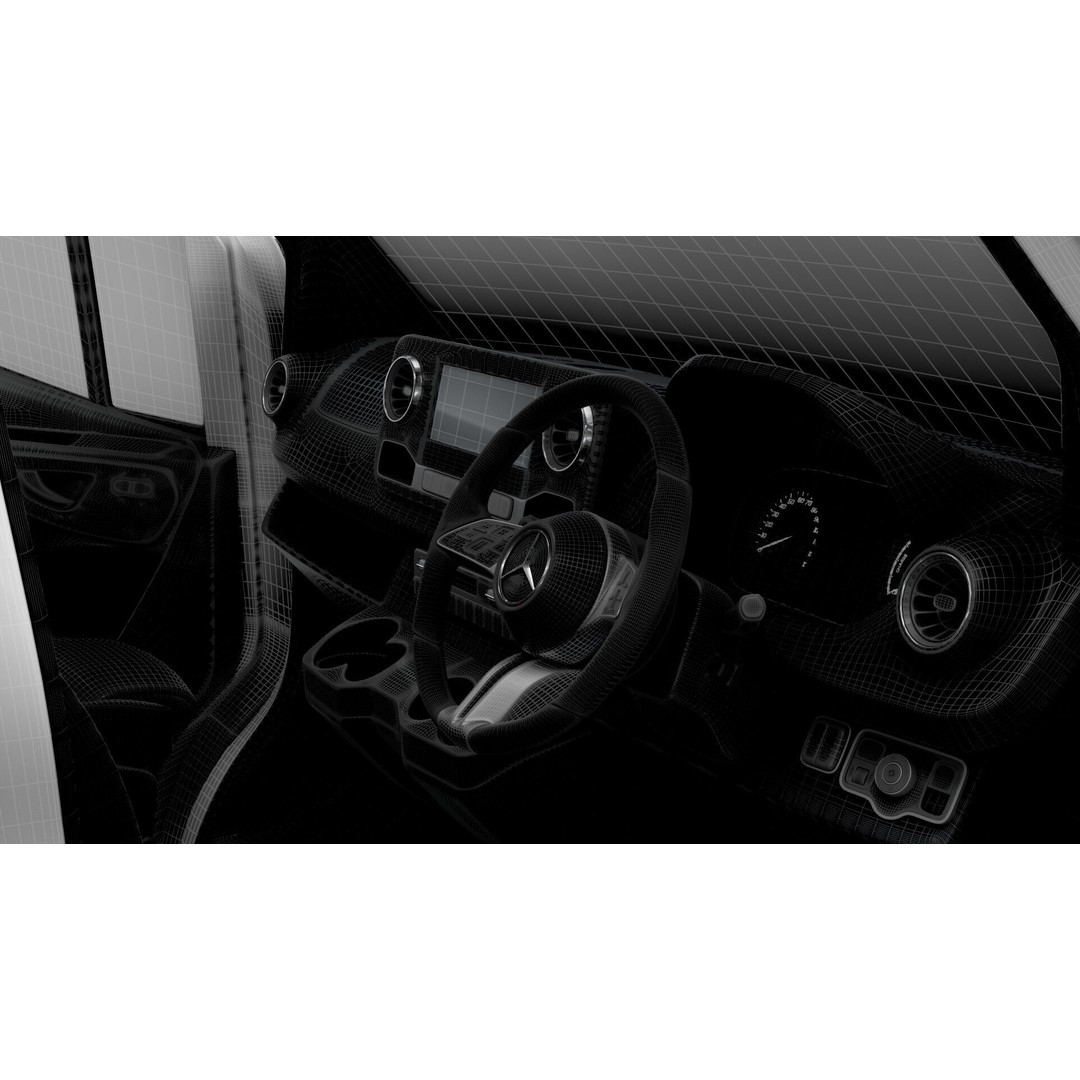 Mercedes Sprinter L3H2 RWD 3D Model – HQ Interior, Game-Ready FBX - View 28
