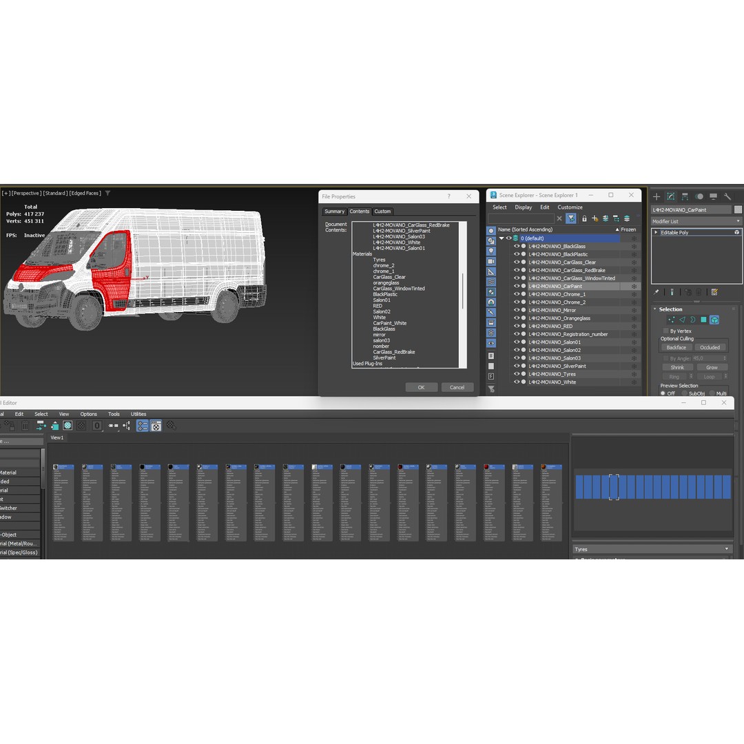 Opel Movano L4H2 3D Model – Detailed Cargo Van Interior, FBX - View 30