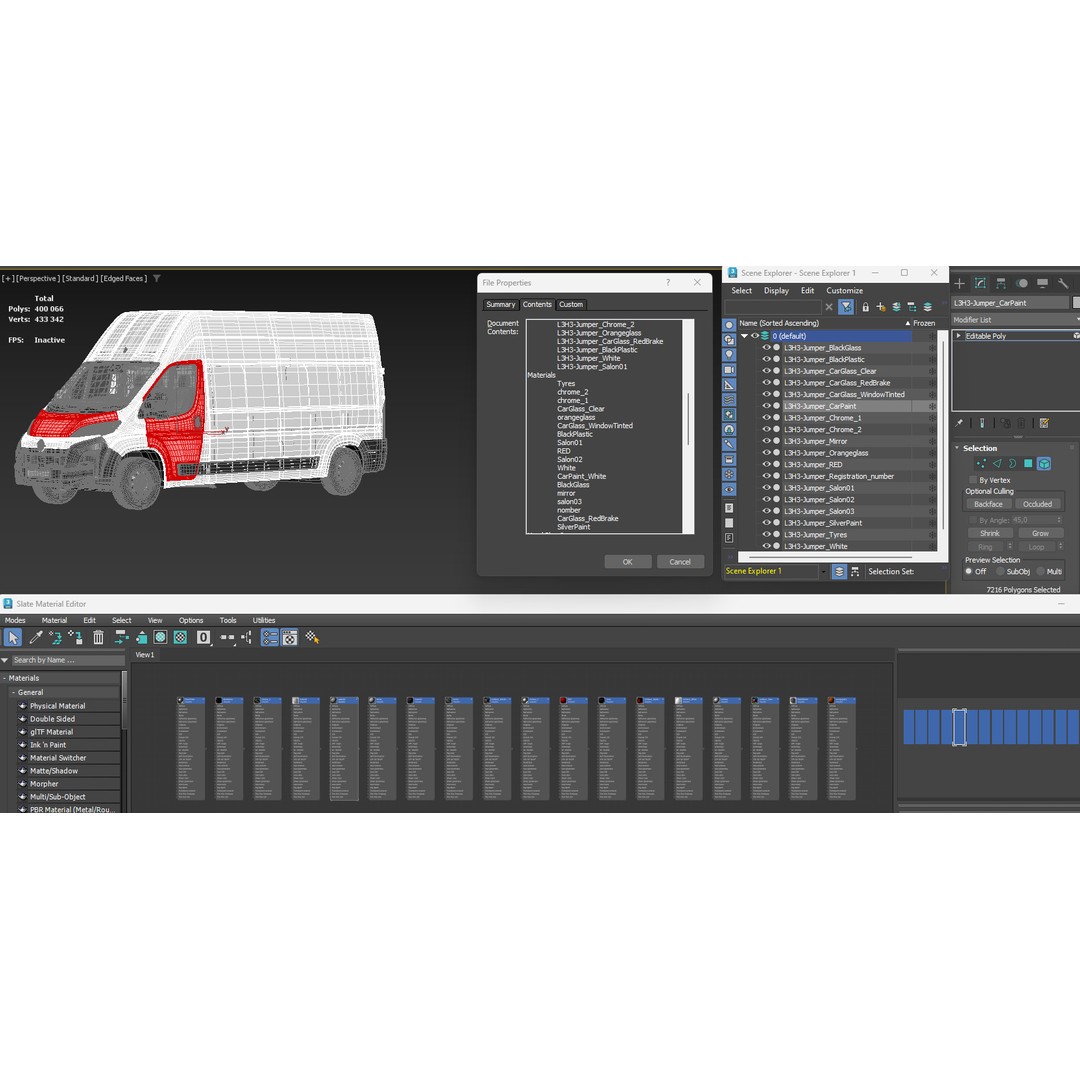 Opel Movano L3H3 3D Model – High Poly Detailed Vehicle, FBX, OBJ - View 30