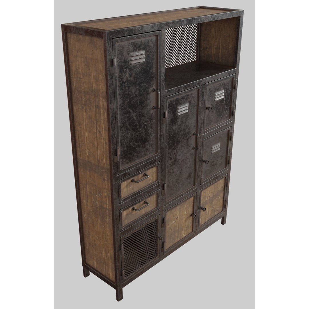 Industrial Cabinets 3D Model – Low Poly Game Asset with PBR Textures - View 5