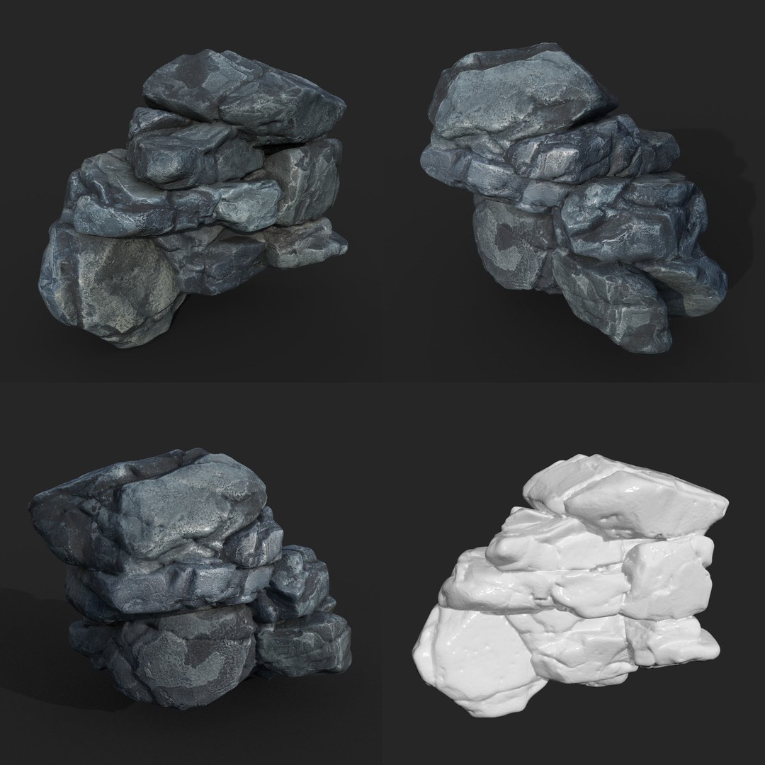 High Poly Boulder 3D Model – Realistic Rock Asset, FBX, PBR - View 10