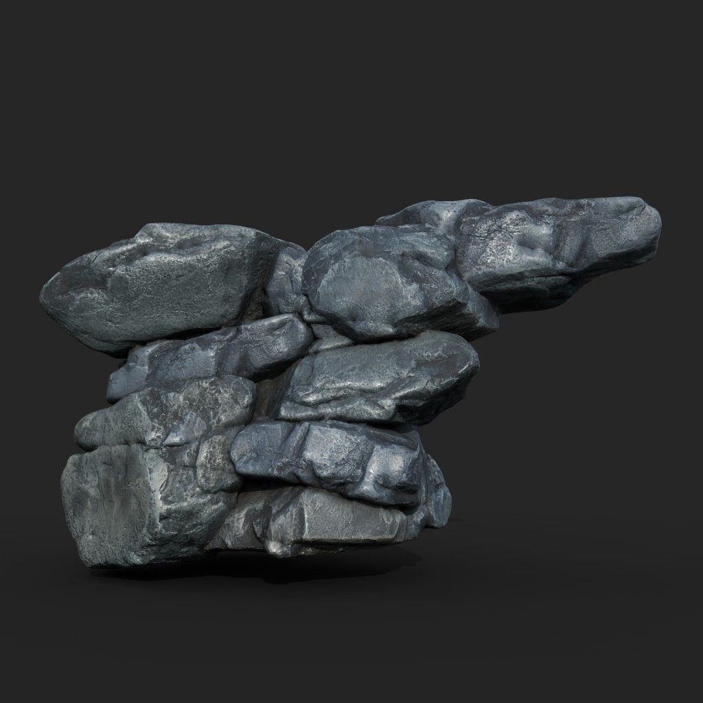 High Poly Boulder 3D Model – Realistic Rock Asset, FBX, PBR - View 11
