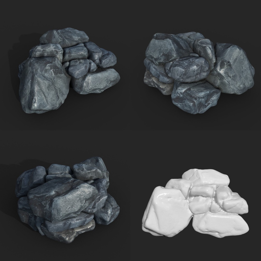 High Poly Boulder 3D Model – Realistic Rock Asset, FBX, PBR - View 14