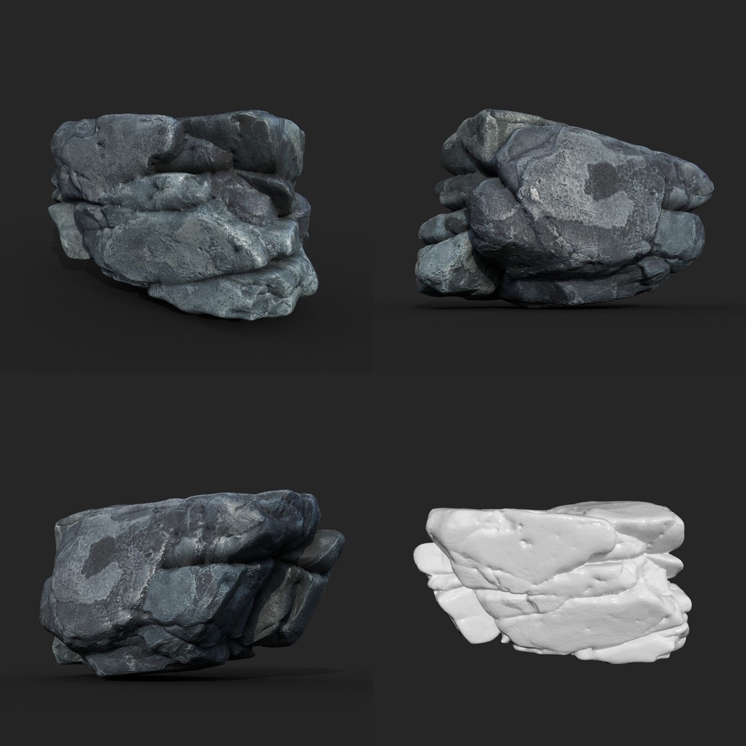 High Poly Boulder 3D Model – Realistic Rock Asset, FBX, PBR - View 16