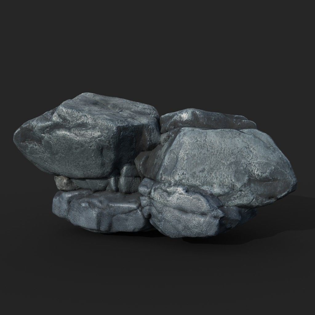 High Poly Boulder 3D Model – Realistic Rock Asset, FBX, PBR - View 3