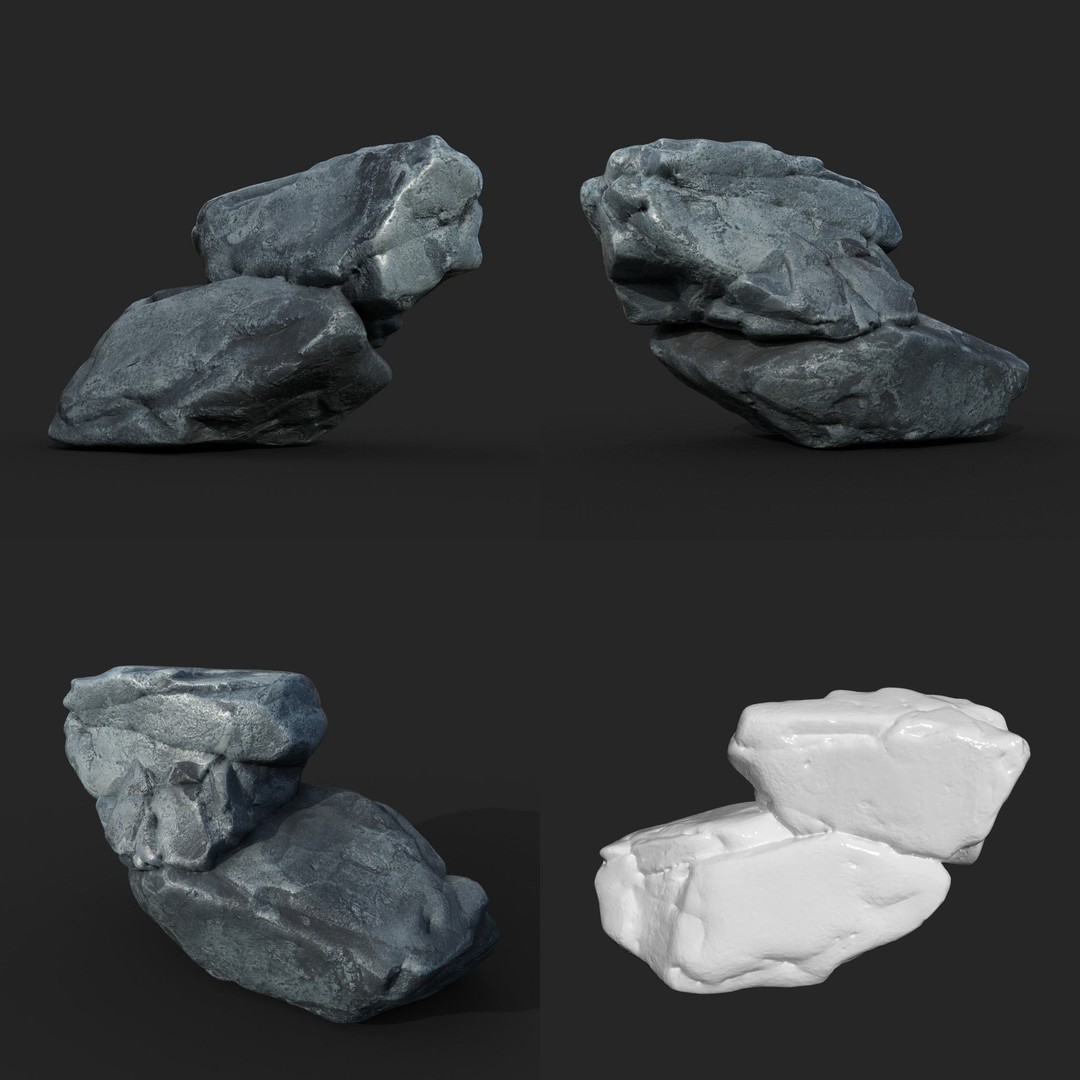 High Poly Boulder 3D Model – Realistic Rock Asset, FBX, PBR - View 6