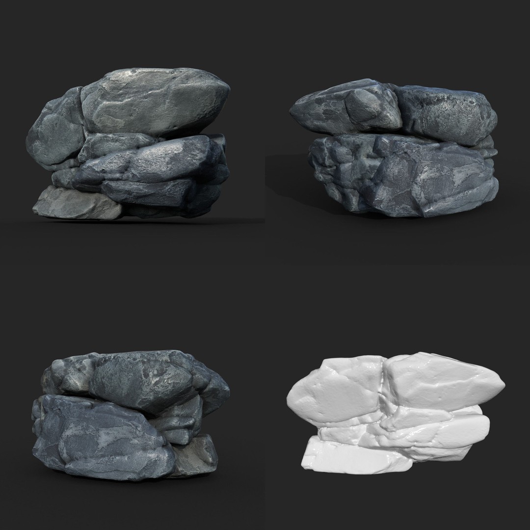 High Poly Boulder 3D Model – Realistic Rock Asset, FBX, PBR - View 8