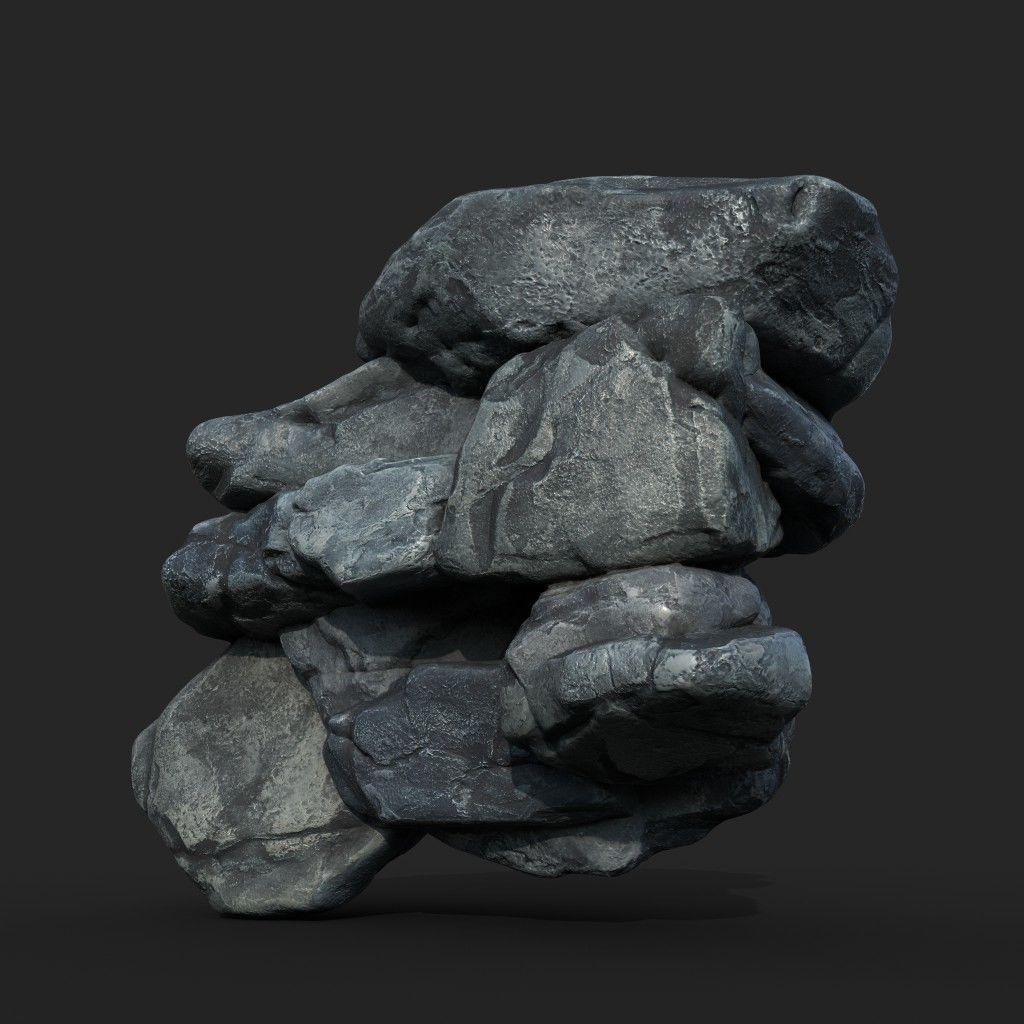 High Poly Boulder 3D Model – Realistic Rock Asset, FBX, PBR - View 9