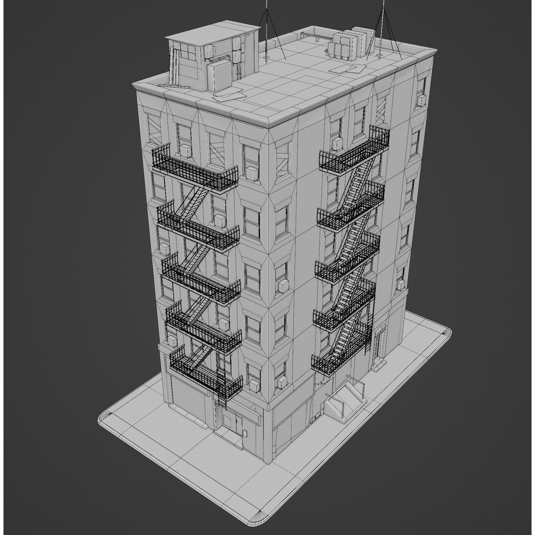 New York Building Kit 3D Model – Low Poly Architectural Asset, Blender - View 10